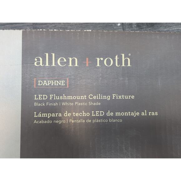 Allen + Roth Daphne 24” Black LED Flush Mount Light Ceiling Fixture [E3] - Picture 3 of 13